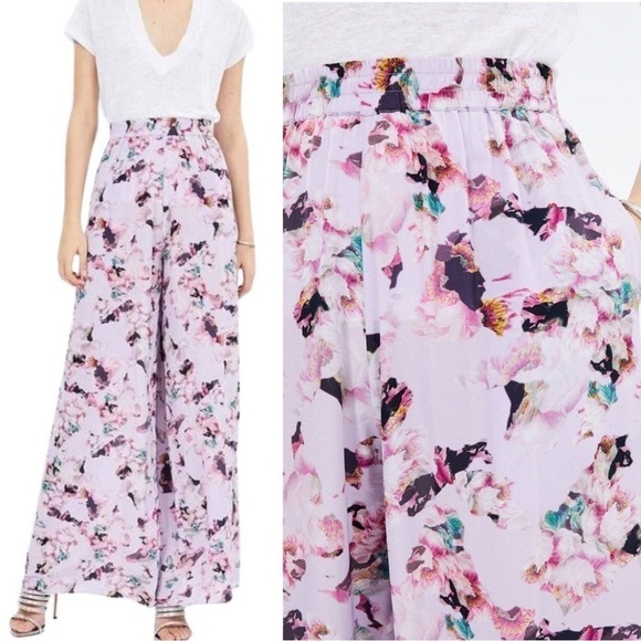 IRO Pants - IRO Tany Floral Print Wide Leg Mid Rise Waist Pants Fall Boho Style
